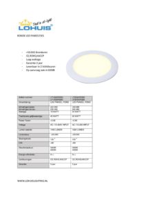 thumbnail of Specificatie led paneel rond 18-24W
